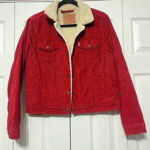 Levi's Red and Cream Sherpa-Lined Jacket